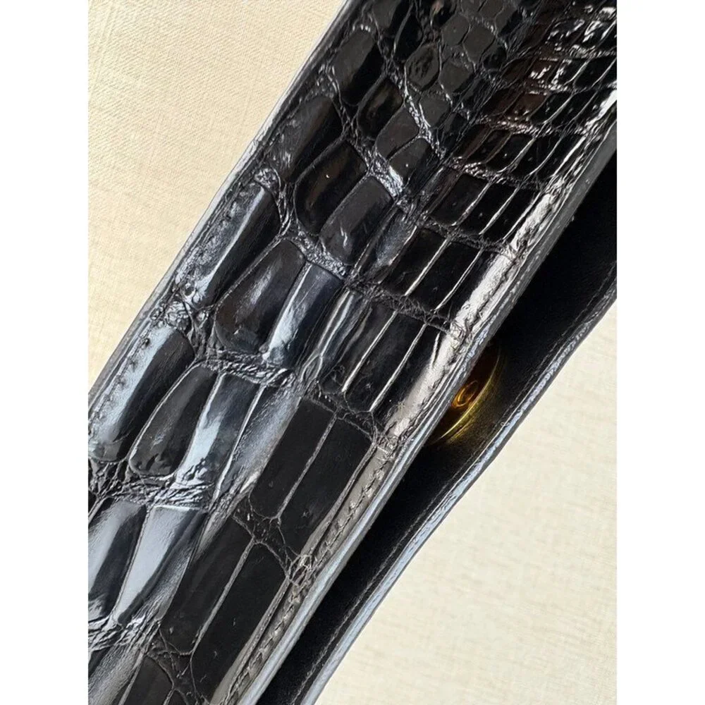 CHANEL Black Crocodile CC Flap Bag Small GHW